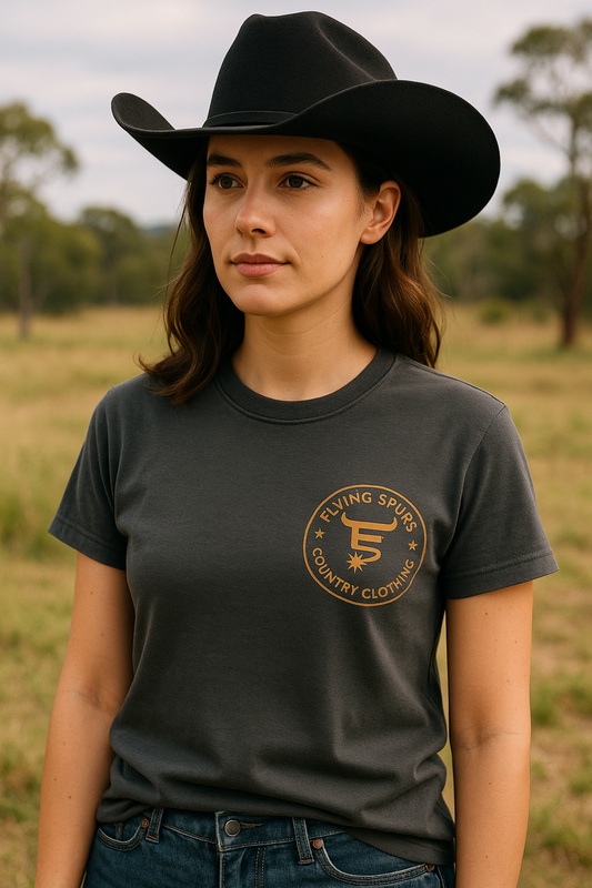3d printed cotton tshirts with Flying spurs Australia logo